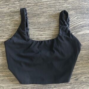 Aerie Black Fitted Open Back Top